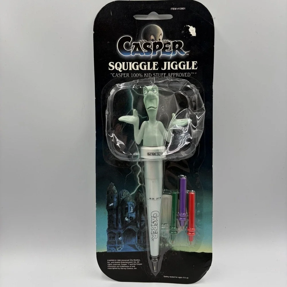 Vintage Casper The Friendly‎ Ghost Stretch Squiggle Jiggle Pens Nib 90s